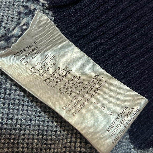 Umbro Striped Sweater Men Sz L Navy and White - Picture 6 of 12